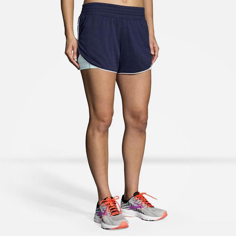 Brooks Rep 3 2-in-1 Womens Running Shorts - Blue - Indonesia (XVST-72630)